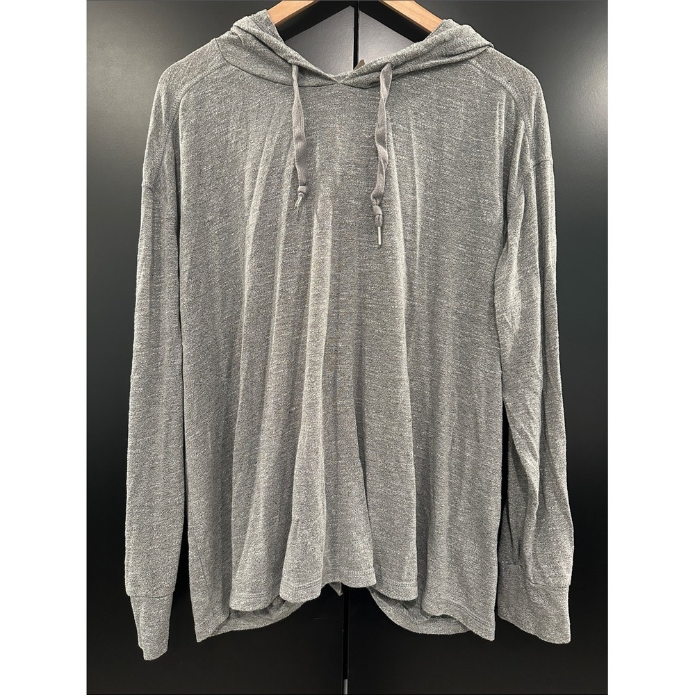 Zella Womens Heather Gray Open‎ Tie Back Long Sleeve Hoodie Sweatshirt L ZEL6875